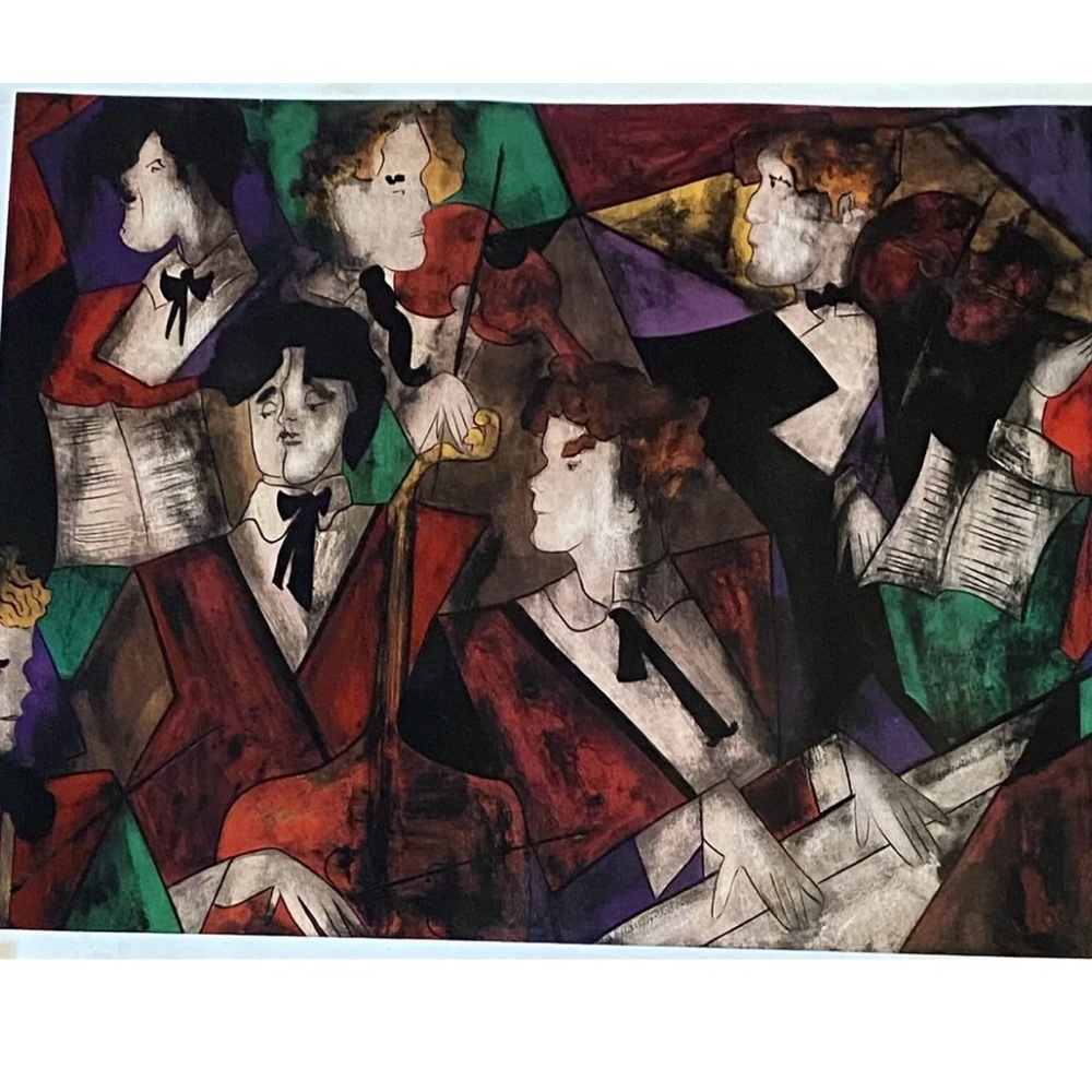 Linda Le Kinff SIGNED Seriolithograph GRAND ORCHESTRE  25" X 32"